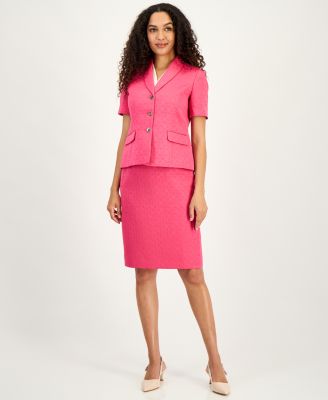 Kasper Womens Circle Jacquard Short Sleeve Blazer Circle Jacquard Pencil Skirt Kasper Womens Circle Jacquard Short Sleeve Blazer Circle Jacquard Pencil Skirt