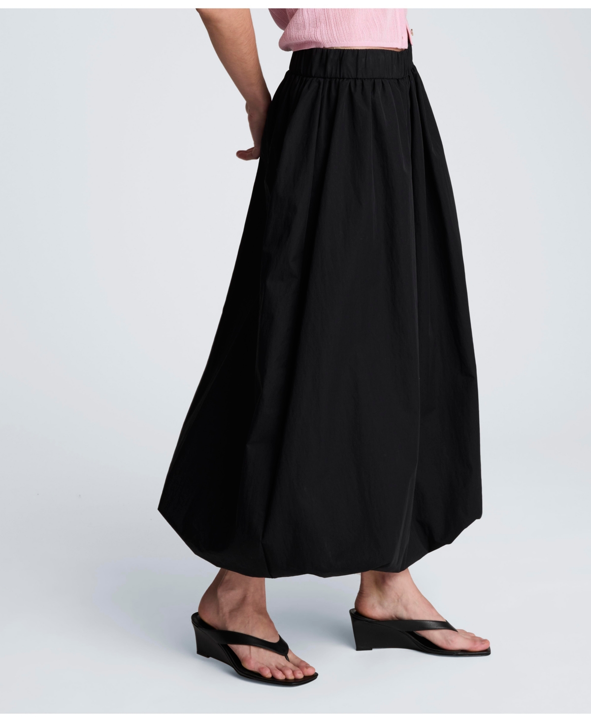 Kenneth Cole Women’s Bubble Pull-On Midi Skirt – Black Kenneth Cole Women’s Bubble Pull-On Midi Skirt – Black