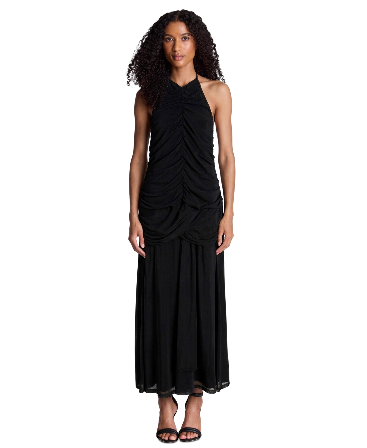 Kenneth Cole Women’s Ruched Halter Neck Dress – Black Kenneth Cole Women’s Ruched Halter Neck Dress – Black