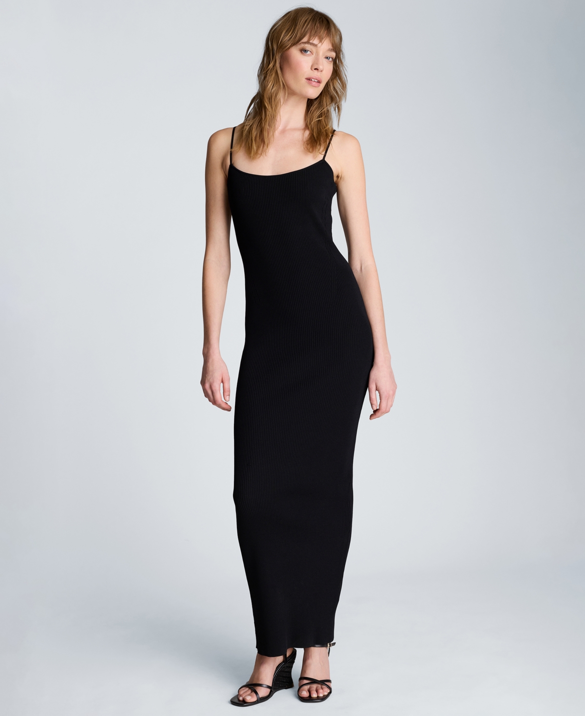 Kenneth Cole Women’s Scoop Neck Cami Sweater Dress – Black Kenneth Cole Women’s Scoop Neck Cami Sweater Dress – Black
