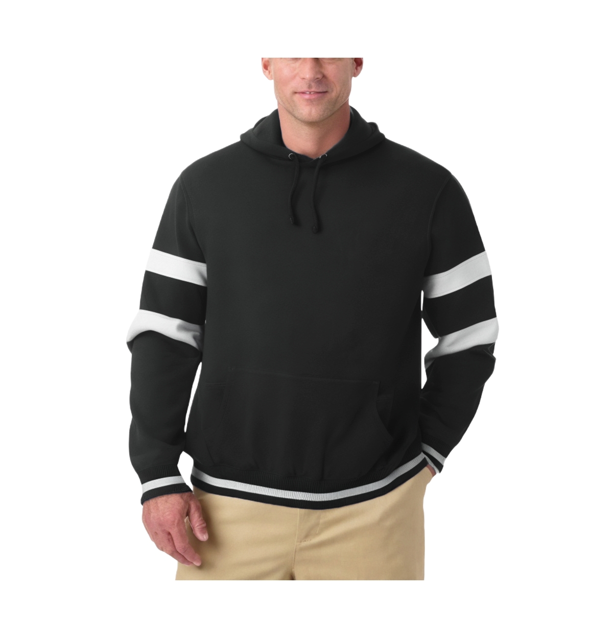 KingSize Big & Tall Coaches Collection Colorblocked Pullover Hoodie – Black KingSize Big & Tall Coaches Collection Colorblocked Pullover Hoodie – Black