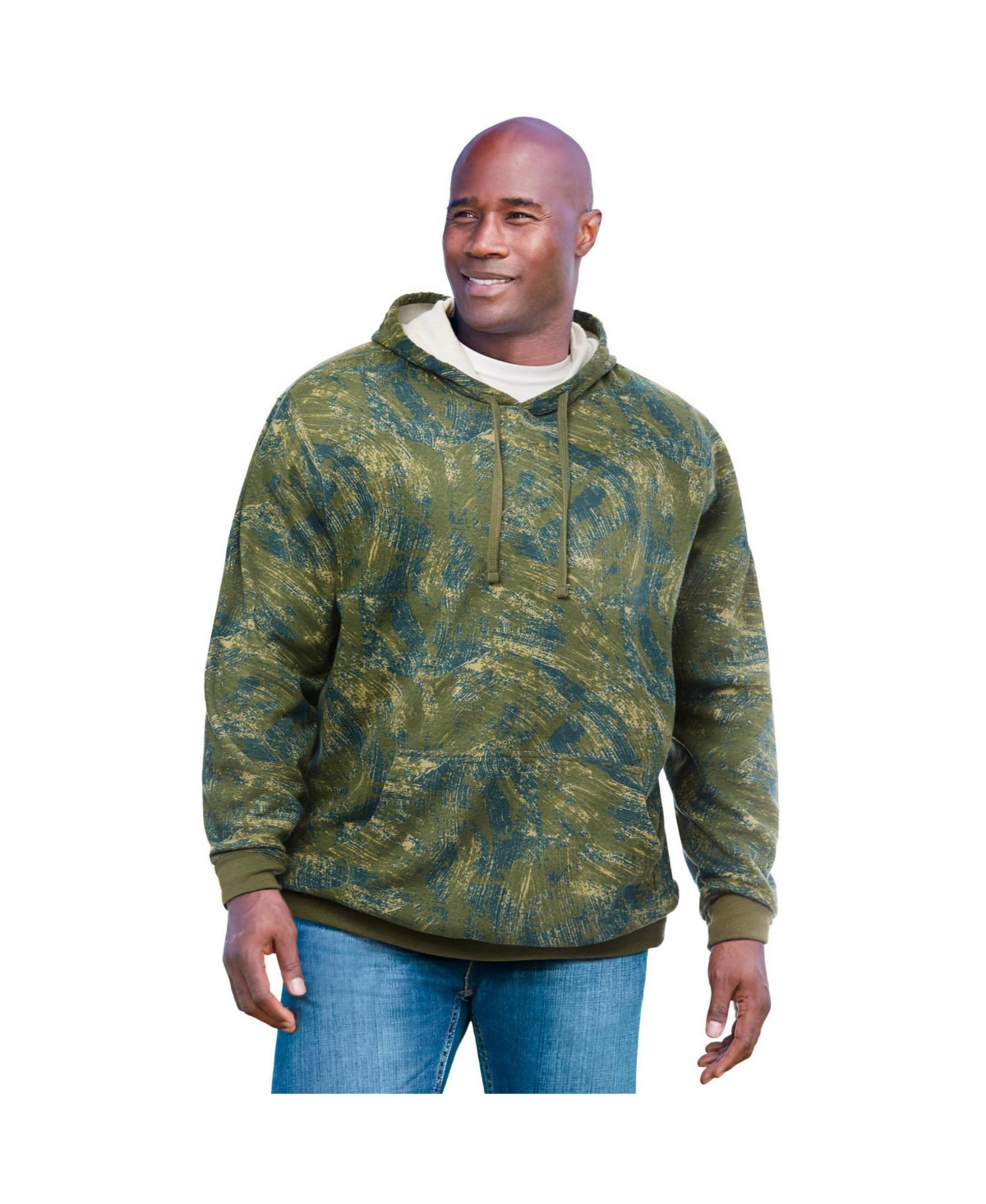 KingSize Big & Tall Fleece Pullover Hoodie – Brushstroke camo