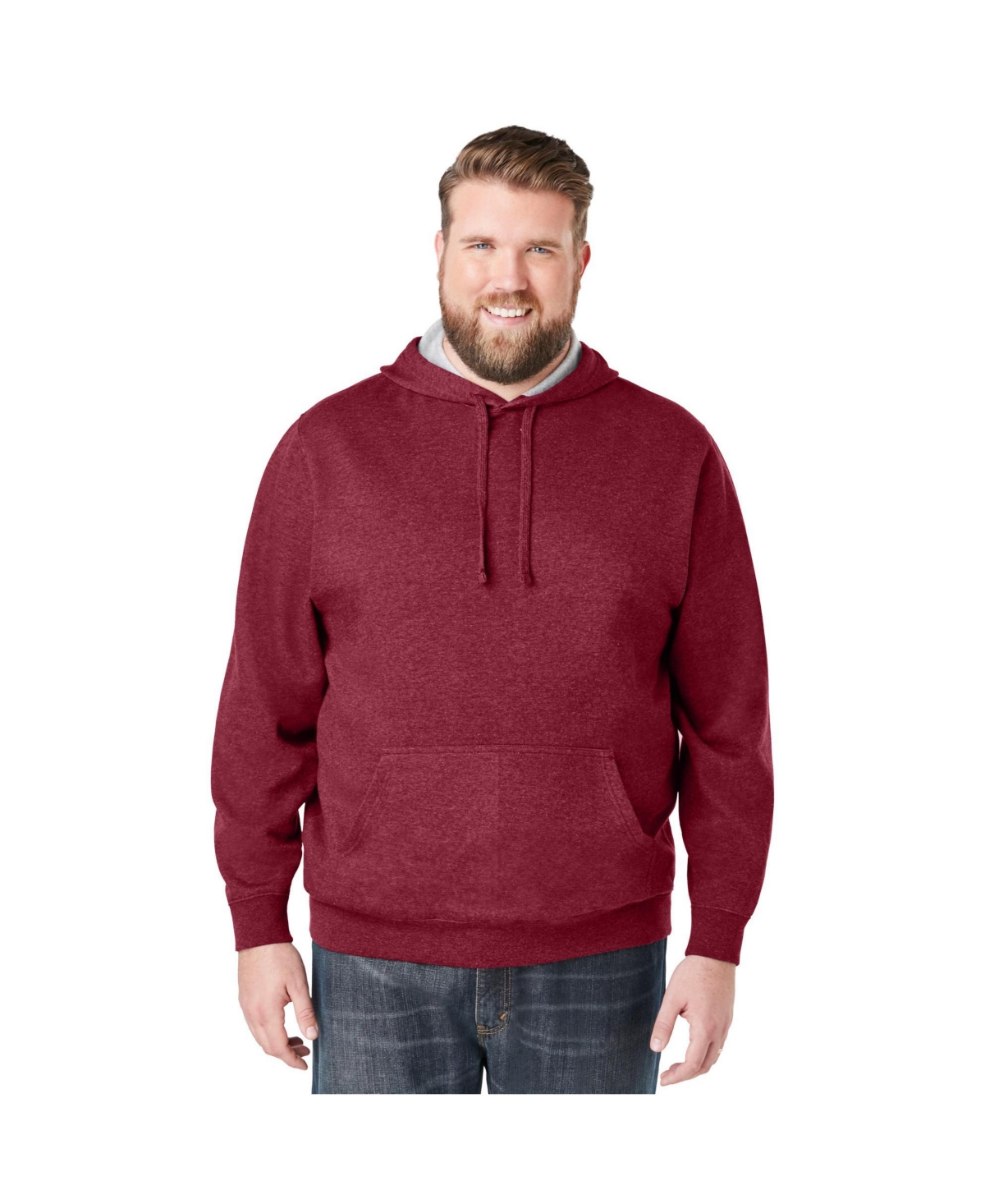 KingSize Big & Tall Fleece Pullover Hoodie – Burgundy marl KingSize Big & Tall Fleece Pullover Hoodie – Burgundy marl