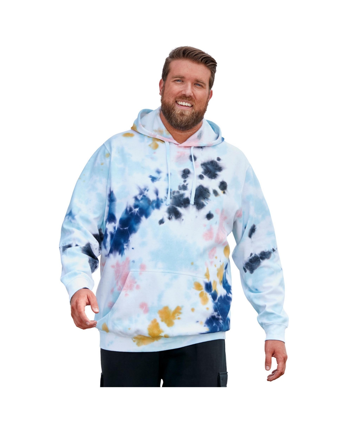 KingSize Big & Tall Fleece Pullover Hoodie – Cool blue marble KingSize Big & Tall Fleece Pullover Hoodie – Cool blue marble