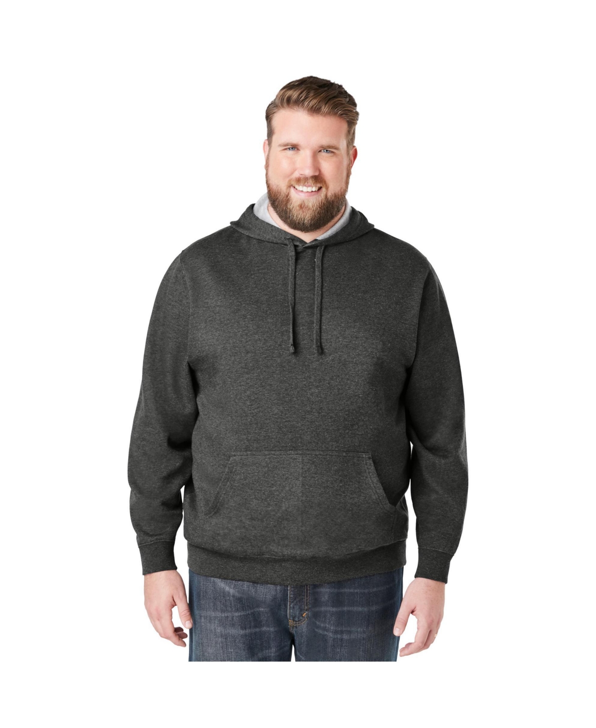 KingSize Big & Tall Fleece Pullover Hoodie – Heather charcoal KingSize Big & Tall Fleece Pullover Hoodie – Heather charcoal