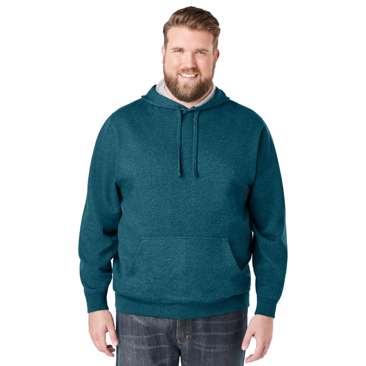 KingSize Big & Tall Fleece Pullover Hoodie – Heather midnight teal KingSize Big & Tall Fleece Pullover Hoodie – Heather midnight teal