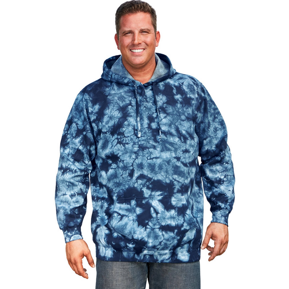 KingSize Big & Tall Fleece Pullover Hoodie – Navy marble