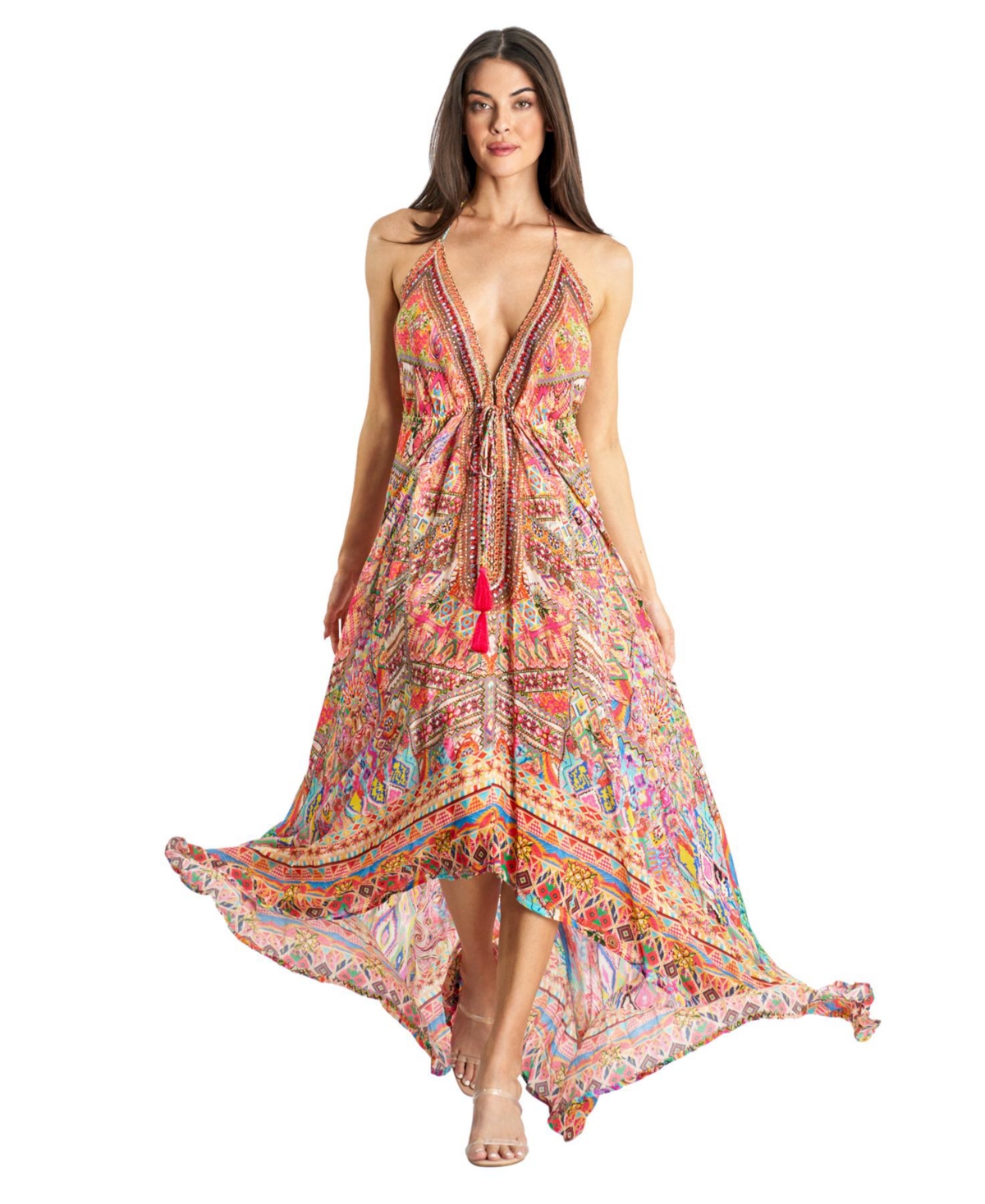 La Moda Clothing Women’s Maxi Halterneck Dress – Open miscellaneous