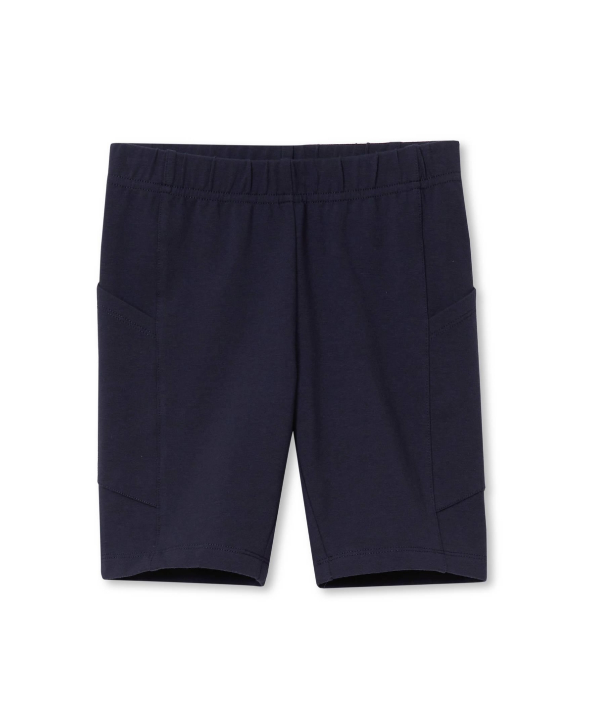 Lands’ End Girls Tough Cotton Bike Short with Pockets – Classic navy