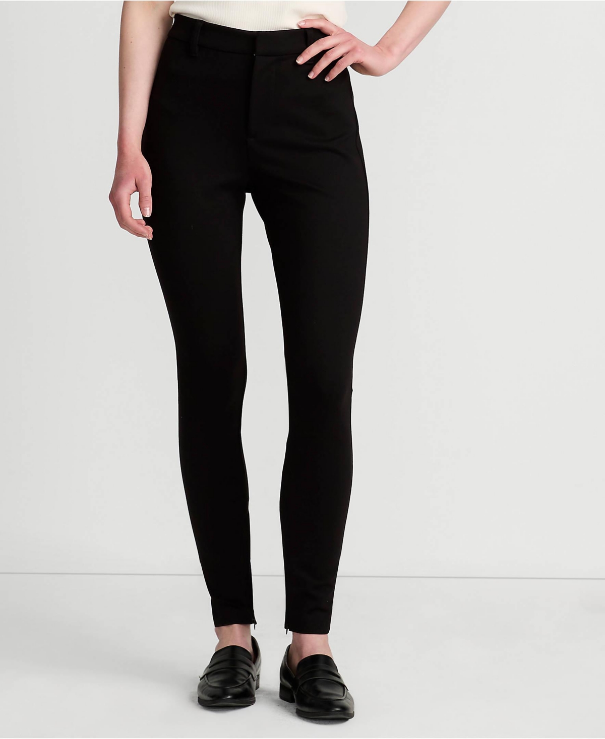 Lands’ End Women’s High Rise Ponte Polished Leggings – Black