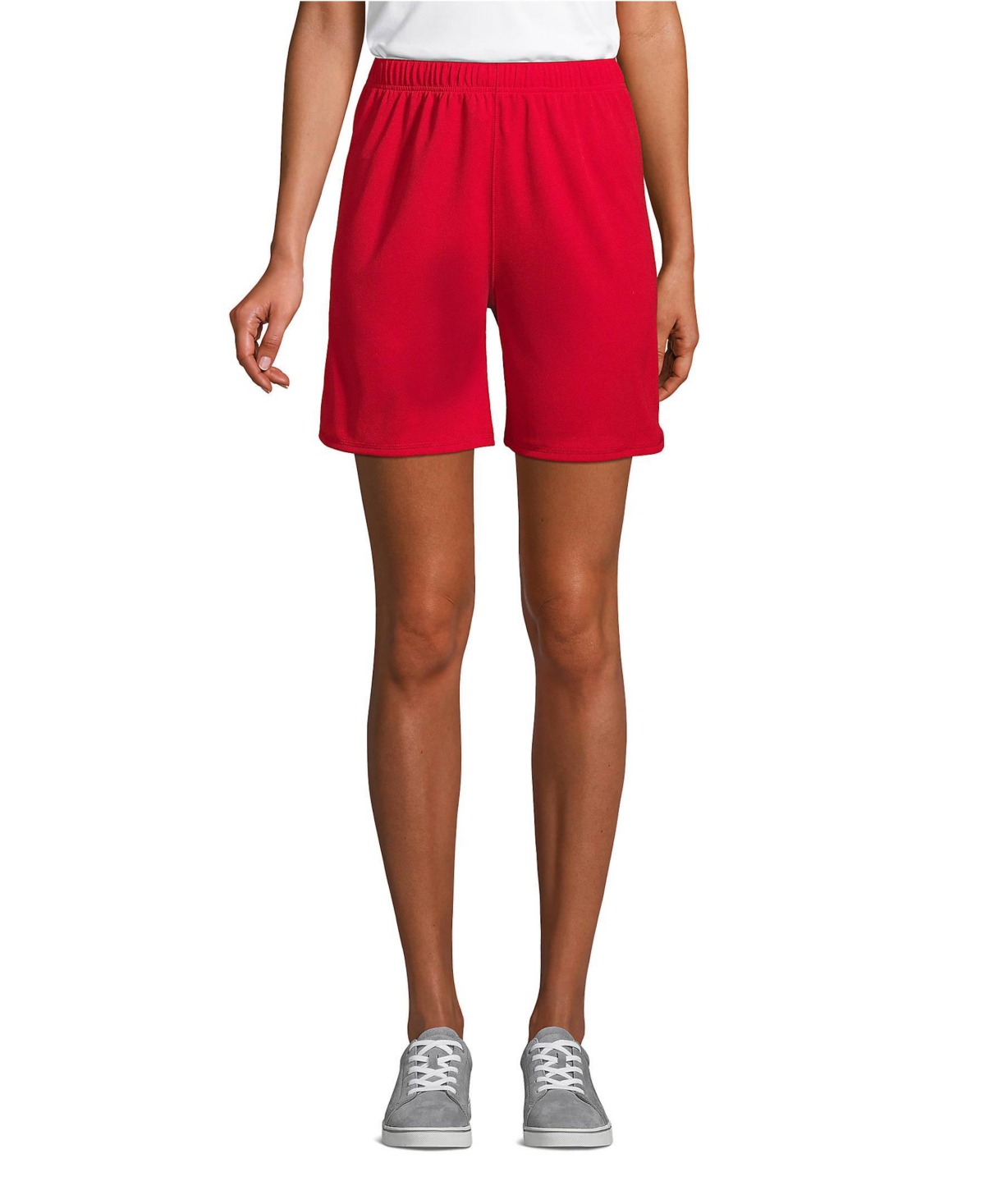 Lands’ End Women’s Mesh Gym Shorts – Red