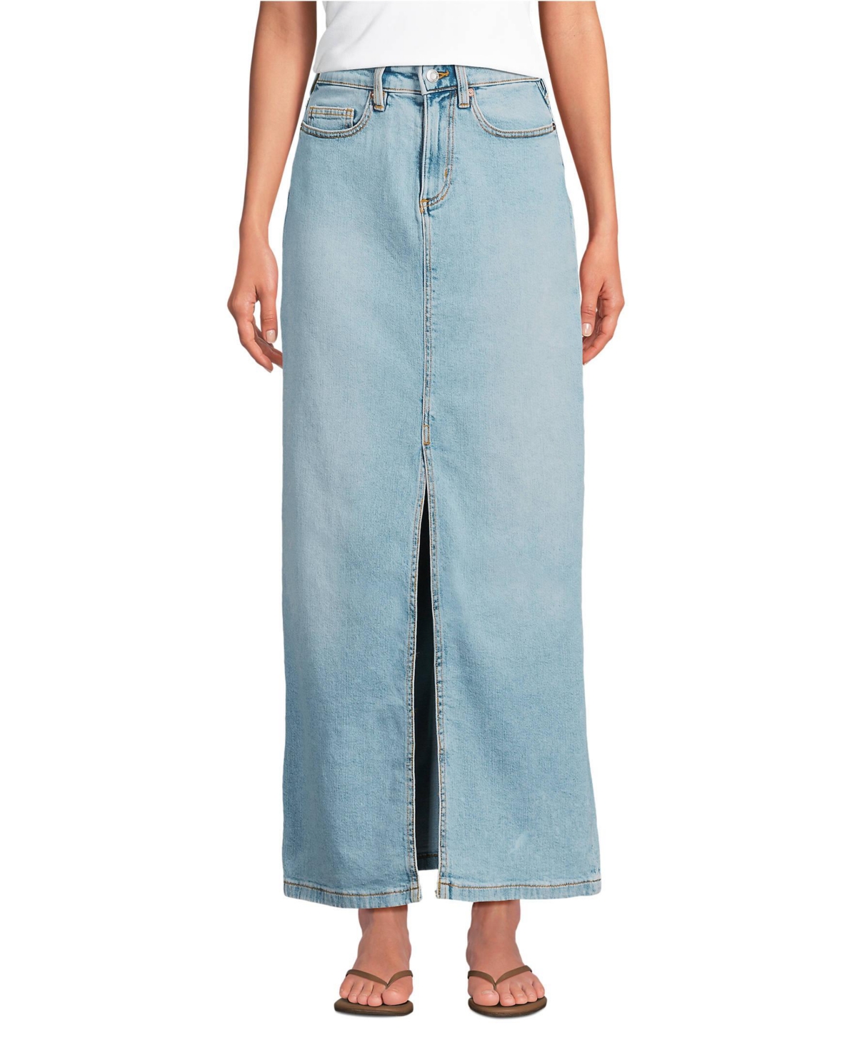 Lands’ End Women’s Soft Denim Maxi Skirt – Breeze blue wash Lands’ End Women’s Soft Denim Maxi Skirt – Breeze blue wash