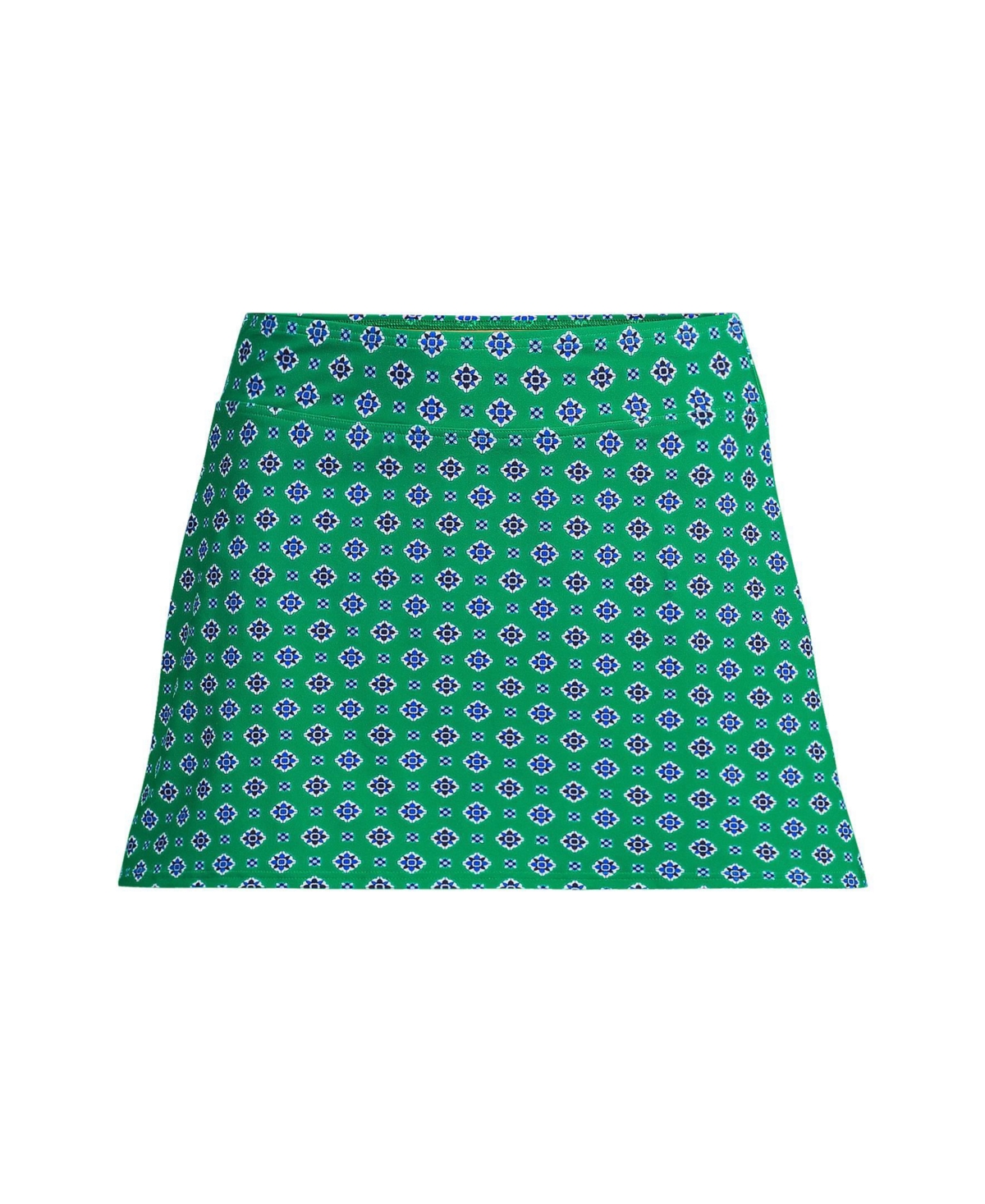 Lands’ End Women’s Tummy Control Swim Skirt – Green/navy geo floral Lands’ End Women’s Tummy Control Swim Skirt – Green/navy geo floral