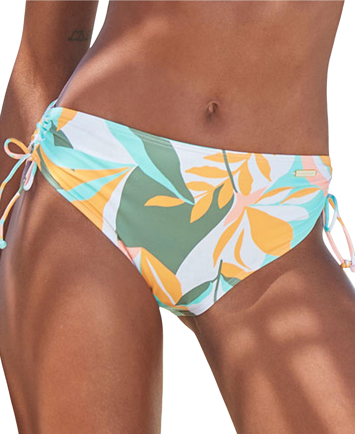 Lascana Women’s Tropical Mid Rise Bikini Swimsuit Bottom – Yellow white Lascana Women’s Tropical Mid Rise Bikini Swimsuit Bottom – Yellow white