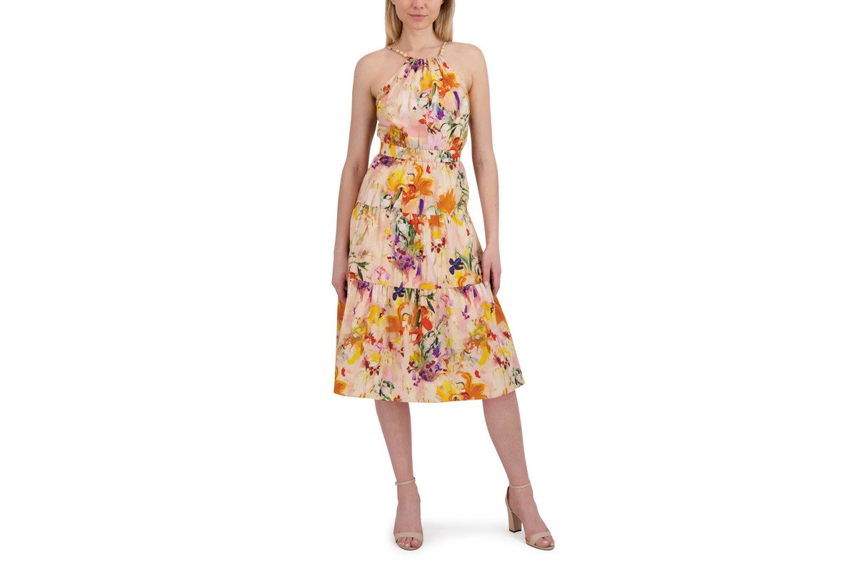 Laundry by Shelli Segal Women’s Beaded Halter Midi Dress – Light rose Laundry by Shelli Segal Women’s Beaded Halter Midi Dress – Light rose