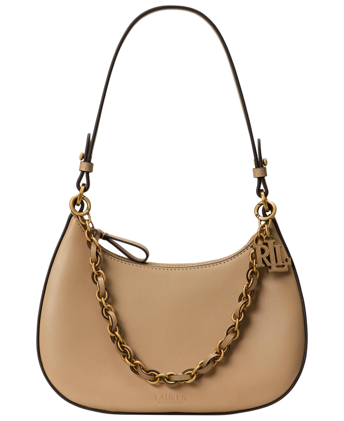 Lauren Ralph Lauren Marcy Medium Leather Shoulder Bag – Tan Lauren Ralph Lauren Marcy Medium Leather Shoulder Bag – Tan