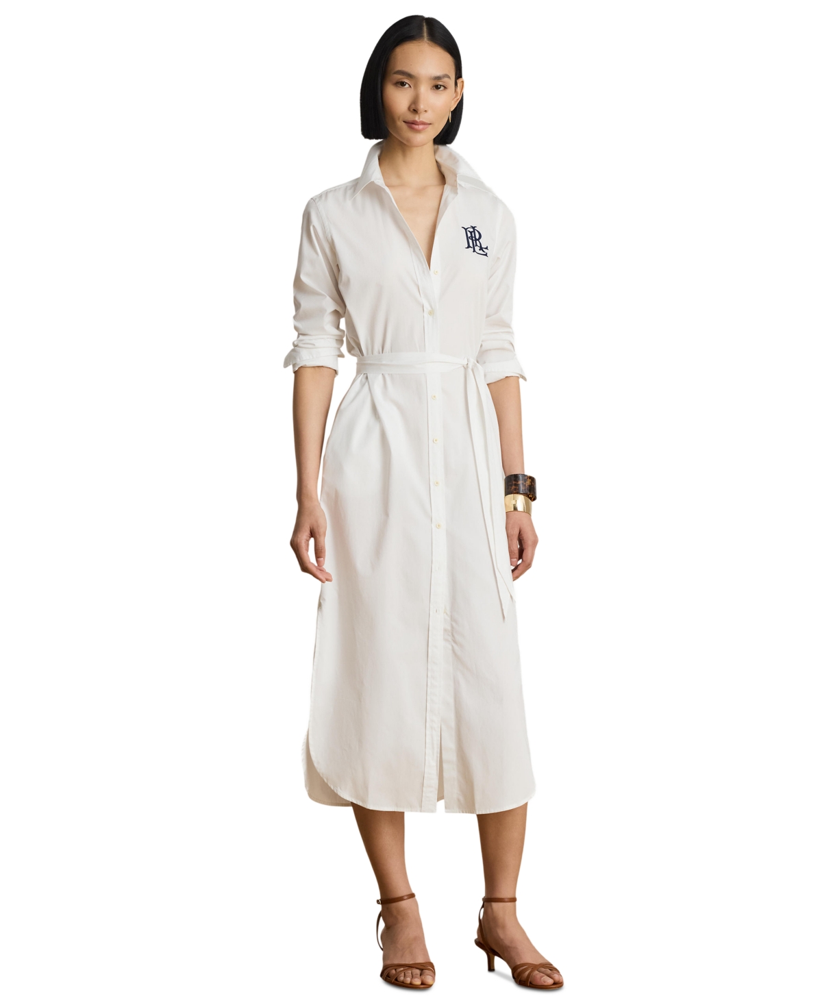 Lauren Ralph Lauren Women’s Button-Down Collared Dress – White Lauren Ralph Lauren Women’s Button-Down Collared Dress – White