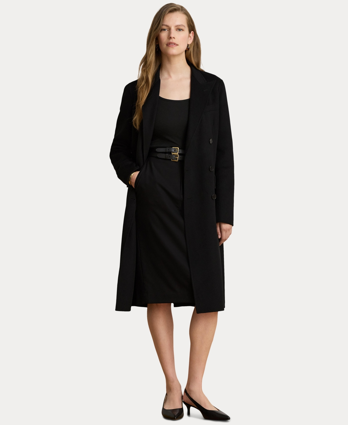 Lauren Ralph Lauren Women’s Double-Breasted Wool-Blend Coat – Black Lauren Ralph Lauren Women’s Double-Breasted Wool-Blend Coat – Black