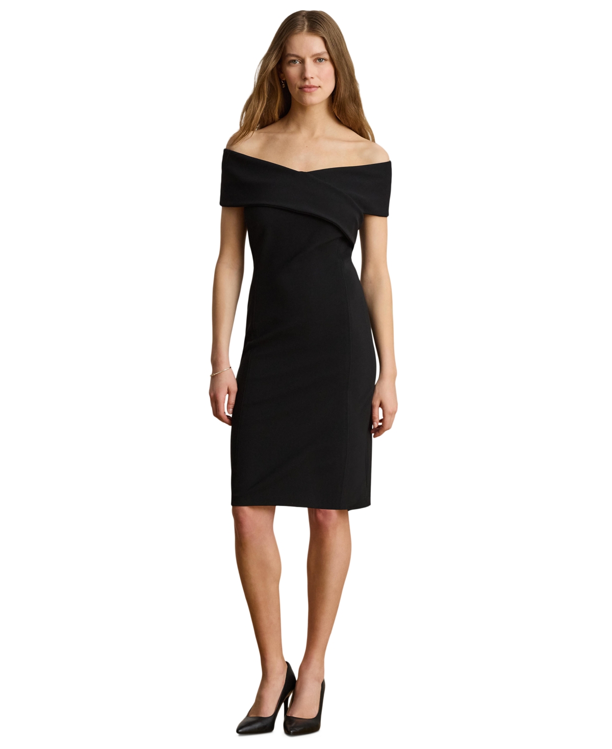 Lauren Ralph Lauren Women’s Faille Off-the-Shoulder Cocktail Dress – Black Lauren Ralph Lauren Women’s Faille Off-the-Shoulder Cocktail Dress – Black