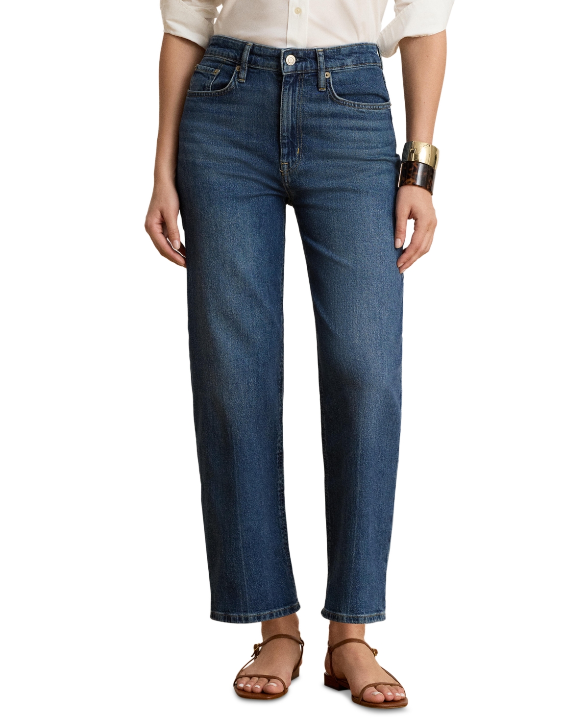 Lauren Ralph Lauren Women’s High-Rise Relaxed Straight Ankle Jeans – Harvest Wash Lauren Ralph Lauren Women’s High-Rise Relaxed Straight Ankle Jeans – Harvest Wash