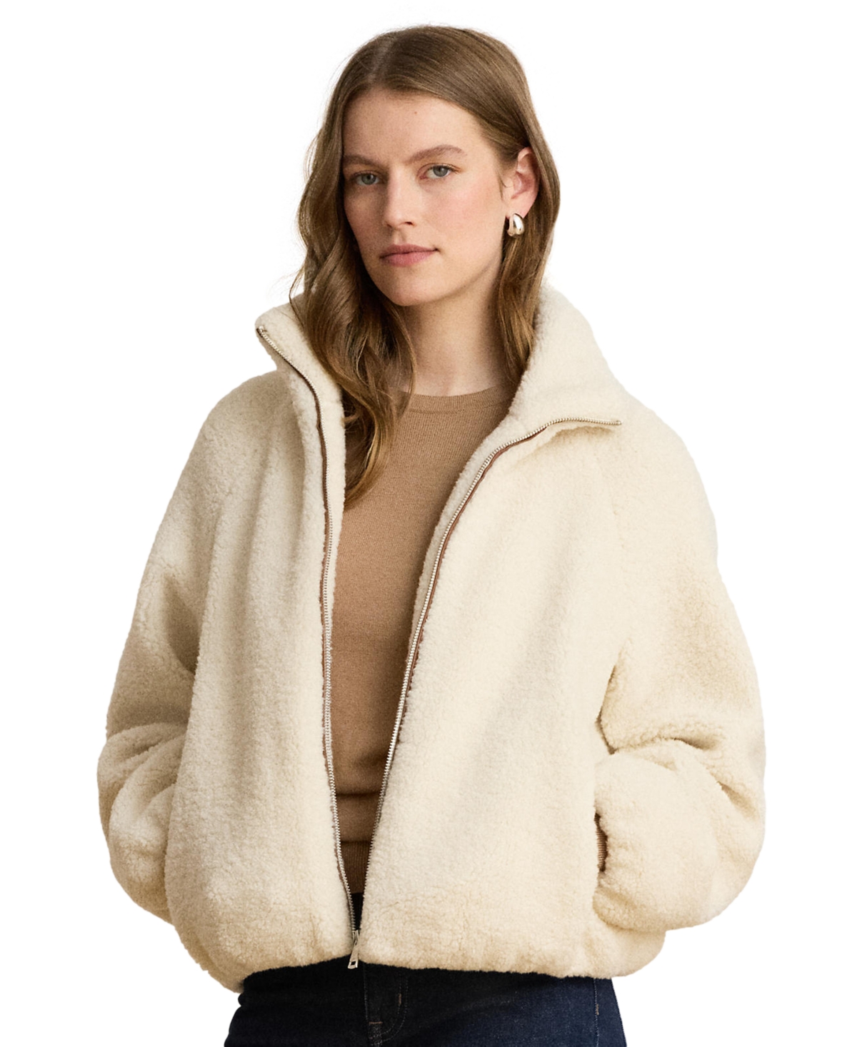 Lauren Ralph Lauren Women’s Sherpa Puffer Coat – Cream