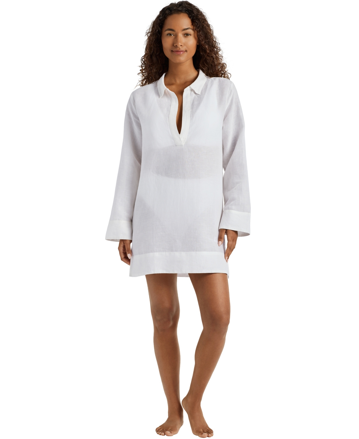 Lauren Ralph Lauren Women’s V-Neck Cover-Up Tunic – White Lauren Ralph Lauren Women’s V-Neck Cover-Up Tunic – White