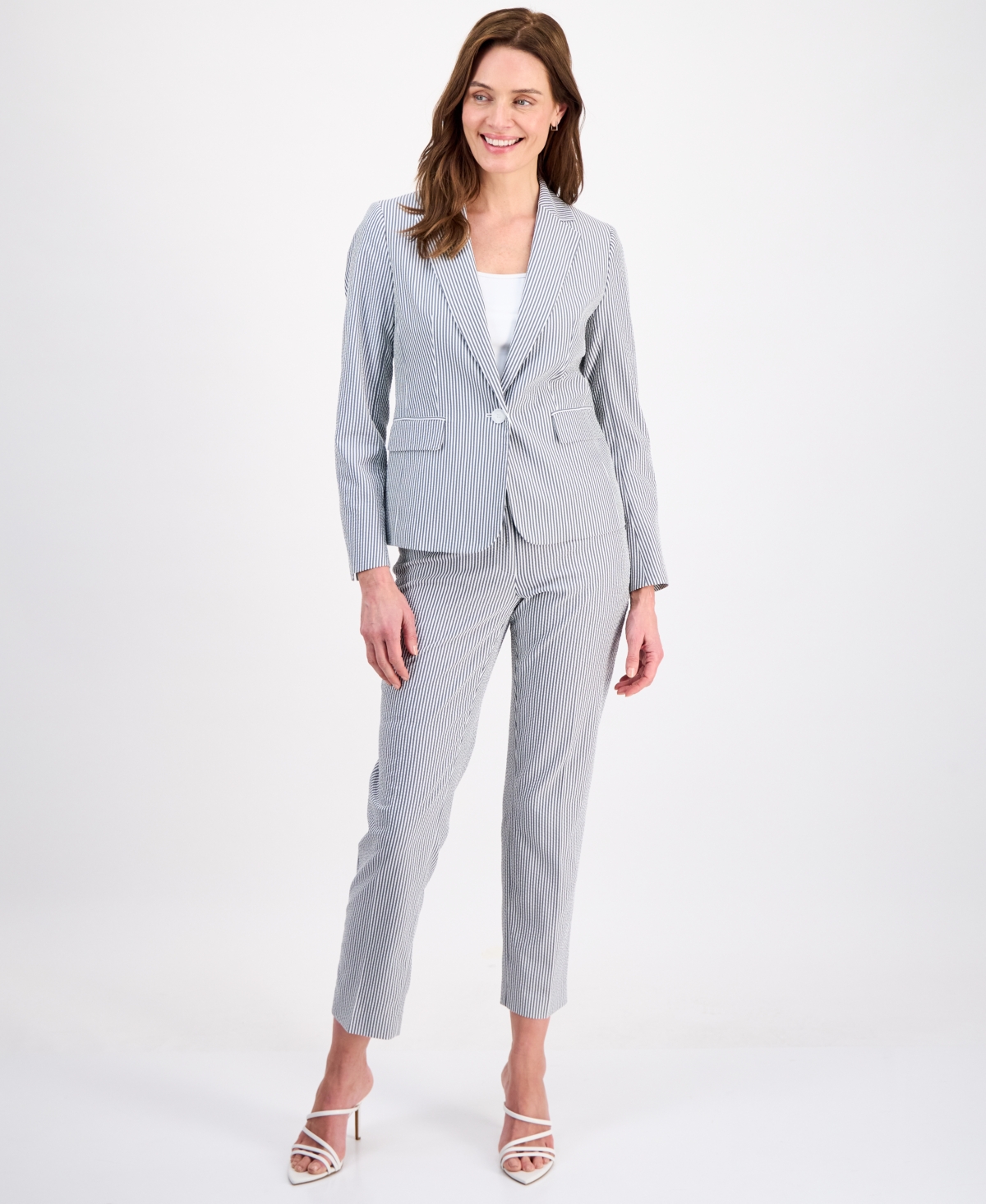 Le Suit Women’s Long-Sleeve Seersucker 2 Piece Pantsuit – Midnightnvy/natwhite Le Suit Women’s Long-Sleeve Seersucker 2 Piece Pantsuit – Midnightnvy/natwhite