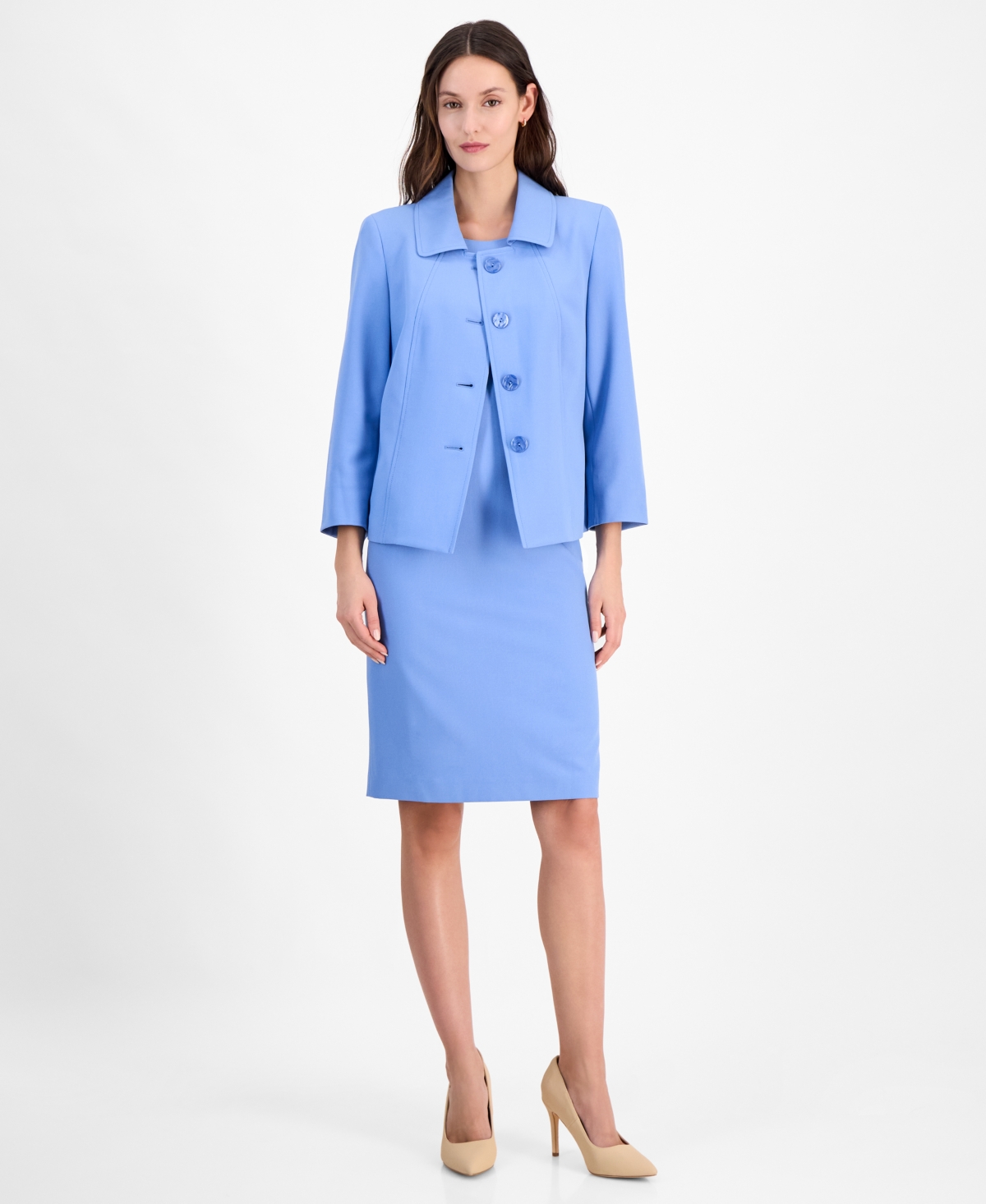 Le Suit Women’s Seamed Dress Suit Set, Regular & Petite – Pale Blue Le Suit Women’s Seamed Dress Suit Set, Regular & Petite – Pale Blue