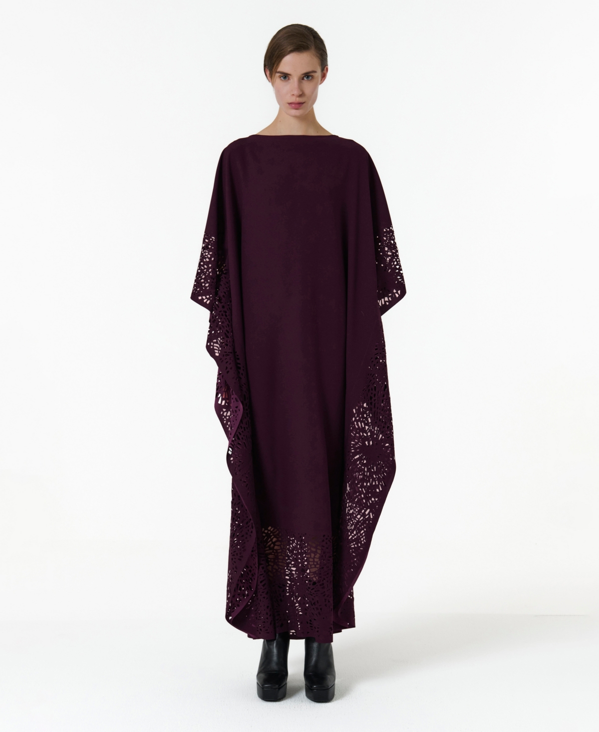 Leem Women’s Laser-Cut Kaftan Dress – Purple Leem Women’s Laser-Cut Kaftan Dress – Purple