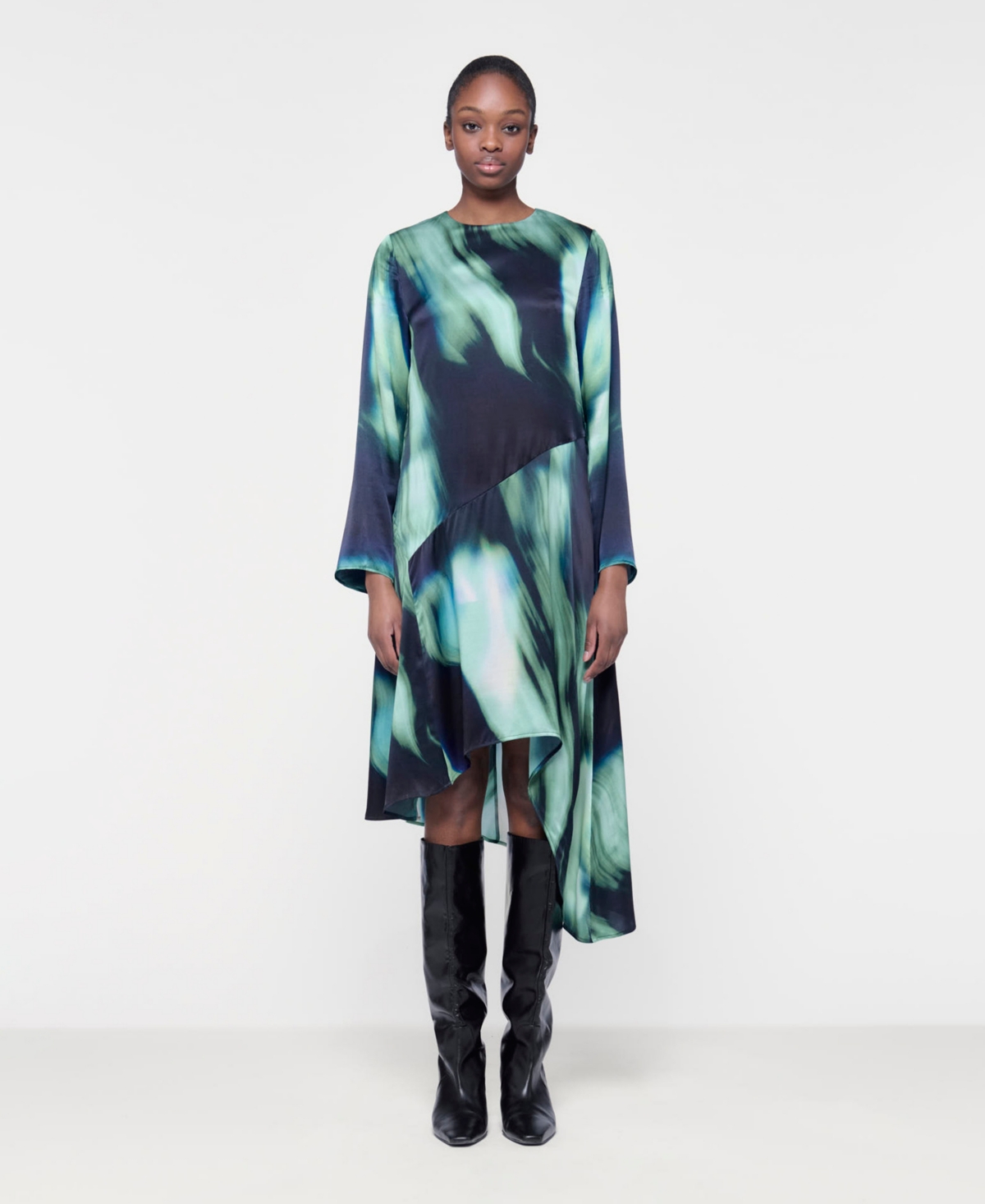 Leem Women’s Printed Paneled Dress – Green Leem Women’s Printed Paneled Dress – Green