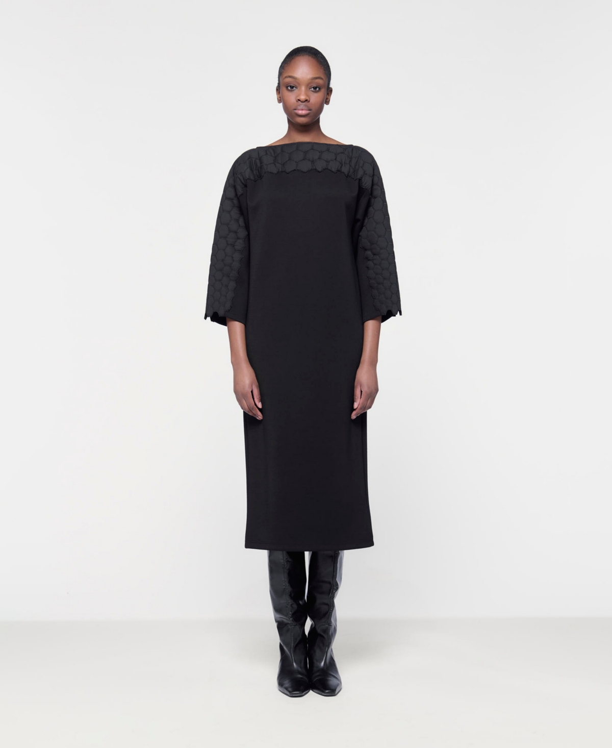 Leem Women’s Quilted Embroidered Dress – Black Leem Women’s Quilted Embroidered Dress – Black