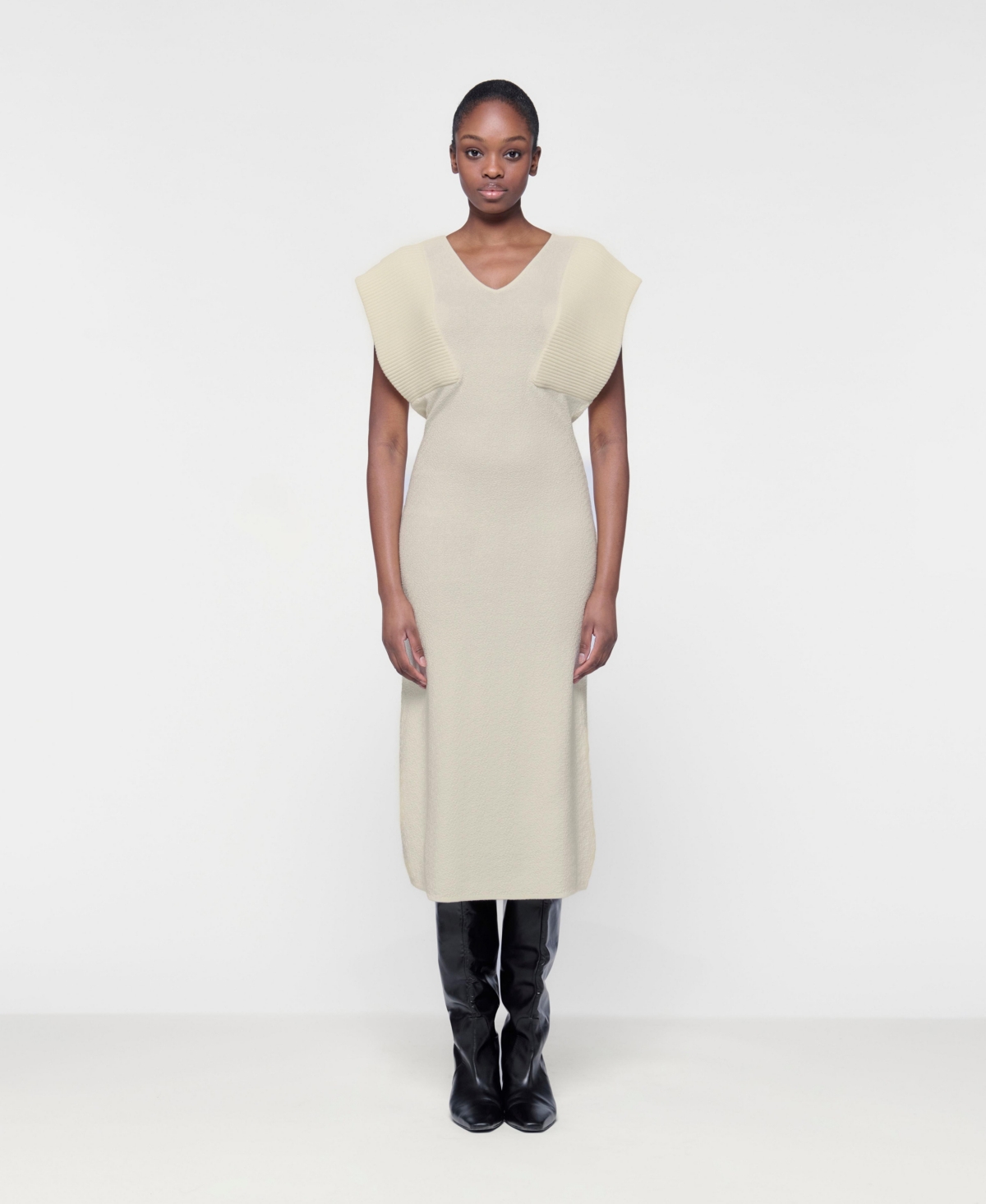 Leem Women’s Ribbed Maxi Knit Dress – White Leem Women’s Ribbed Maxi Knit Dress – White