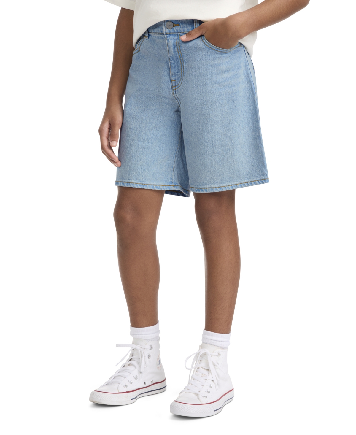 Levi’s Big Girls 94′ Baggy Shorts – Light Pastel Blue Levi’s Big Girls 94′ Baggy Shorts – Light Pastel Blue