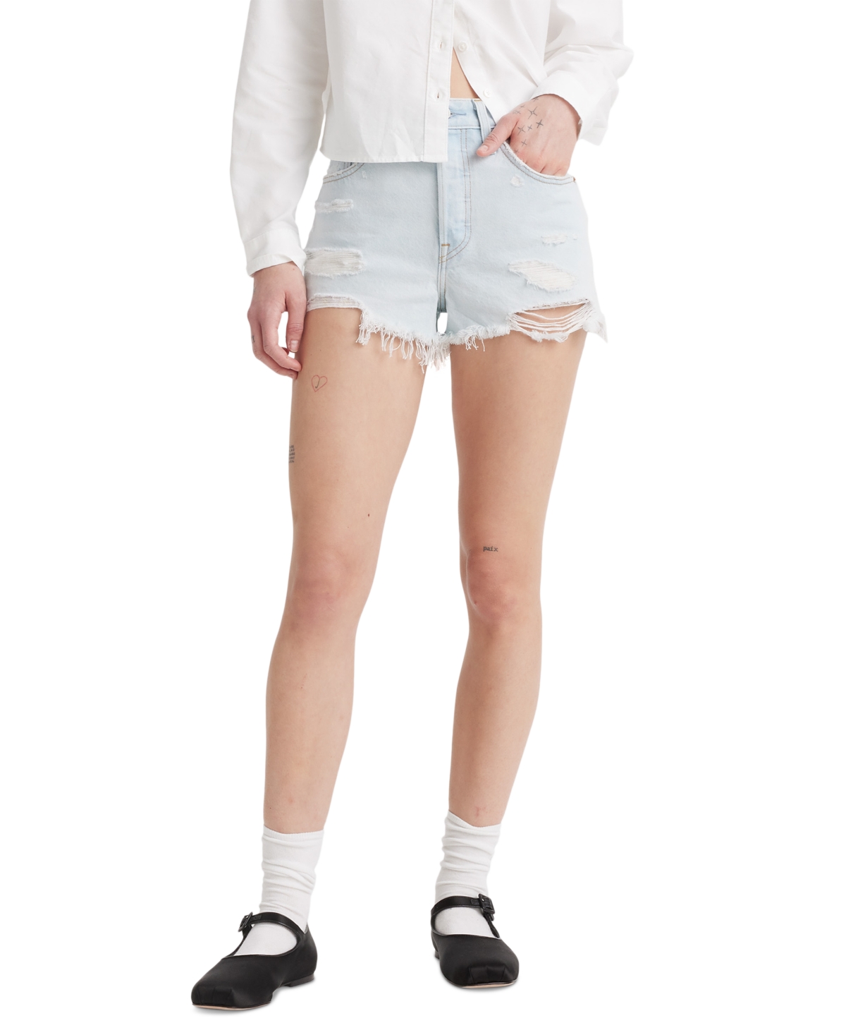 Levi’s Women’s 501 Button Fly Cotton High-Rise Denim Shorts – Find Time