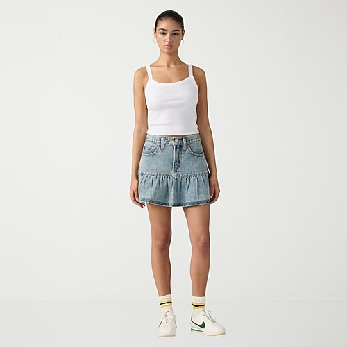 Levi’s Women’s Flounce Mini Skirt, 30, Blue