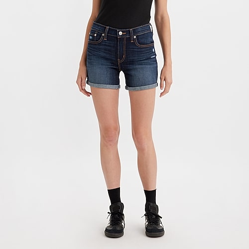 Levi’s Women’s Mid Length Short, 26, Blue