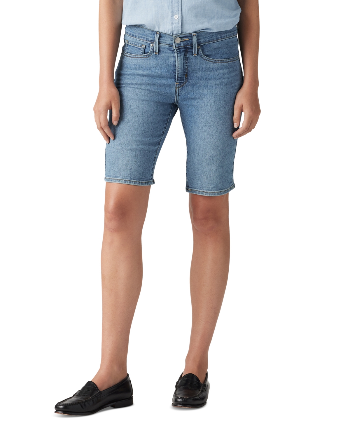 Levi’s Women’s Mid-Rise Shaping Bermuda Shorts – Camp Denim