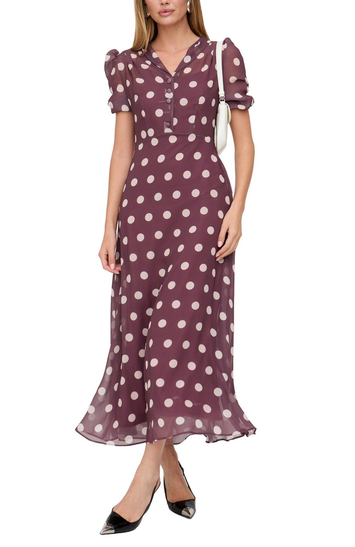 Lily and Lionel London Women’s Julia Button Down Print Maxi Dress – Polka dot Lily and Lionel London Women’s Julia Button Down Print Maxi Dress – Polka dot