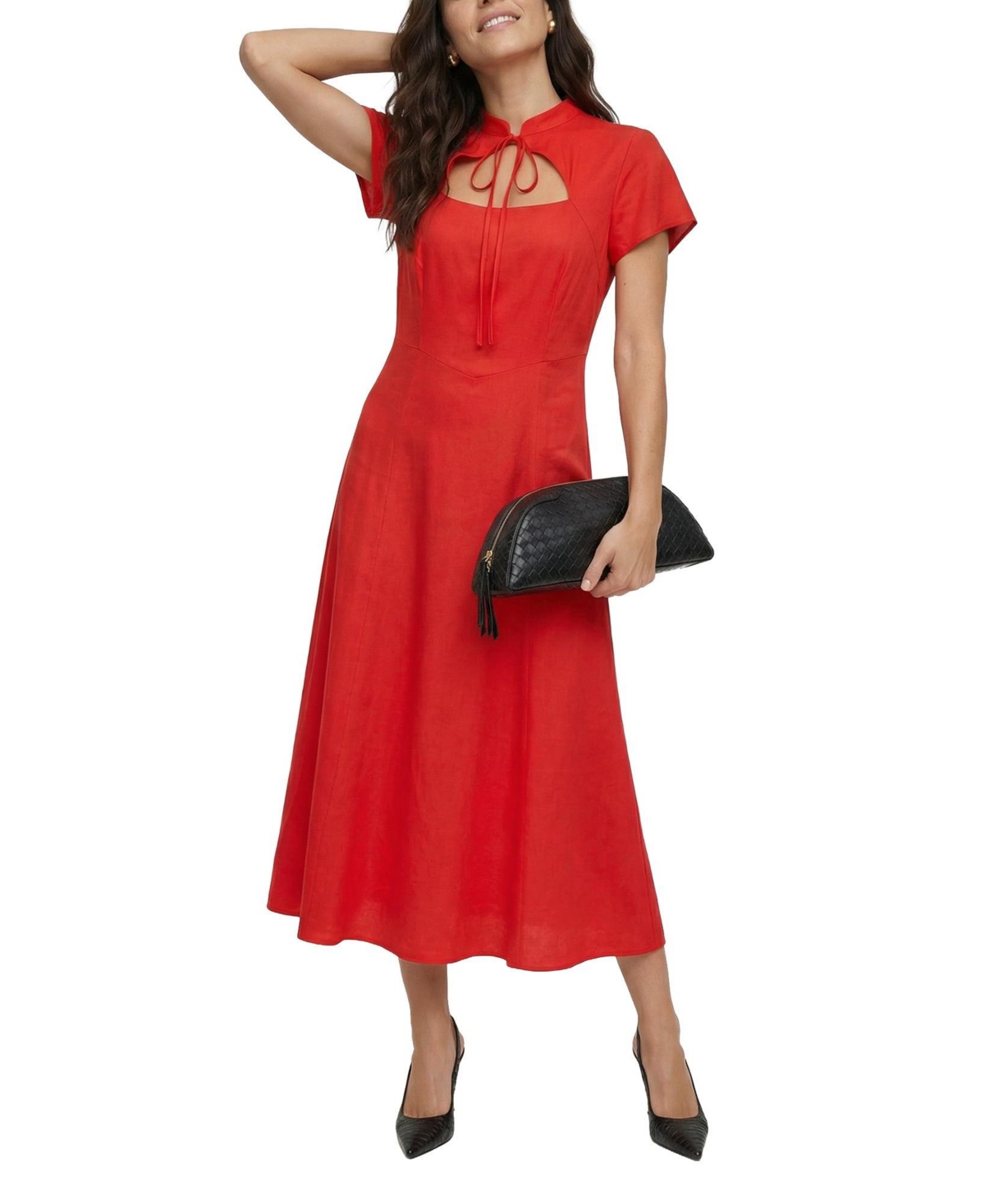 Lily and Lionel London Women’s Primrose Midi Dress – Red Lily and Lionel London Women’s Primrose Midi Dress – Red