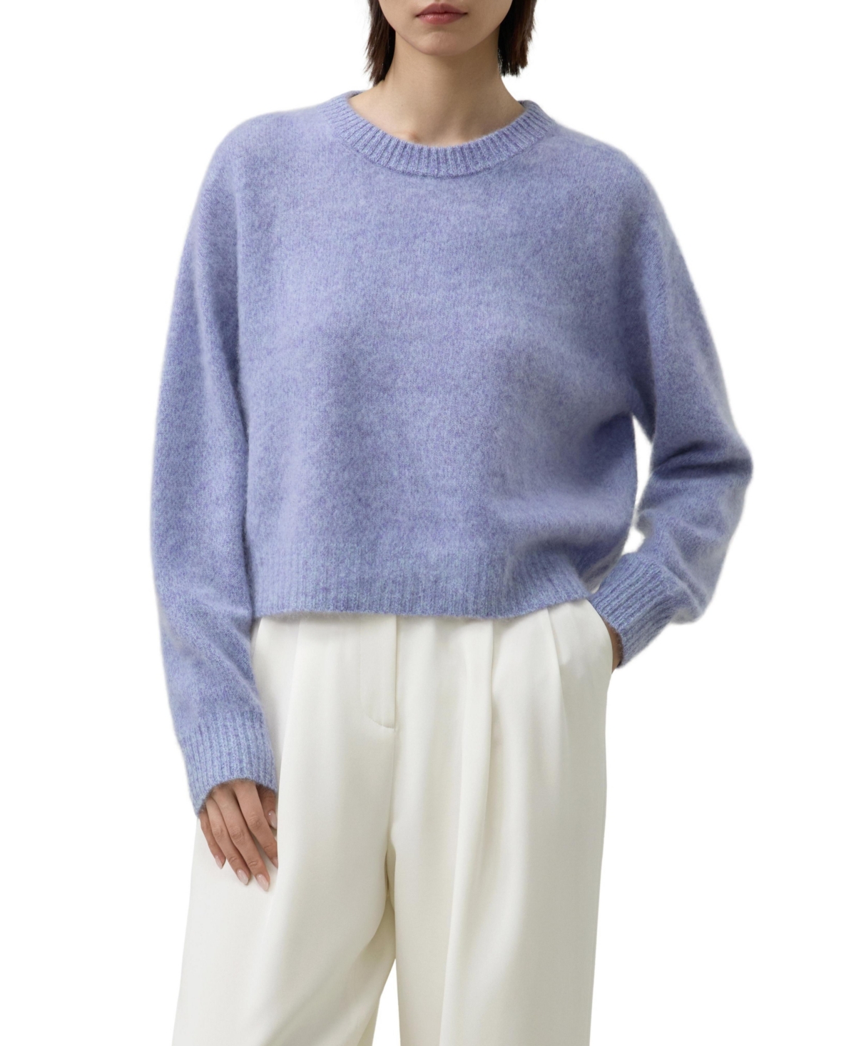 Lilysilk Women’s Brushed Two-Tone Seamless Cashmere Sweater – Monet Lilysilk Women’s Brushed Two-Tone Seamless Cashmere Sweater – Monet