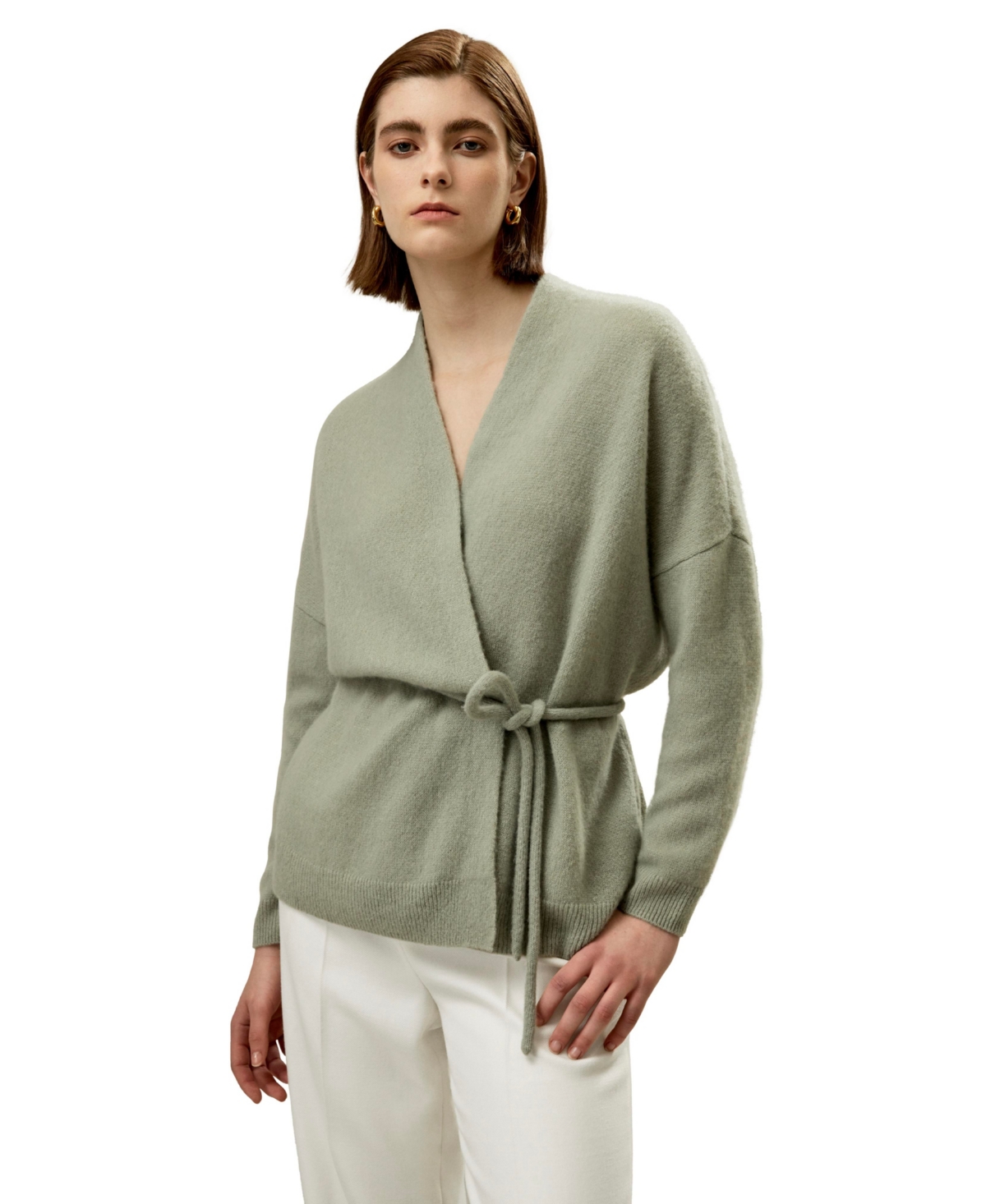 Lilysilk Women’s Lounge Wrap Wool Knit Cardigan – Pale turquoise Lilysilk Women’s Lounge Wrap Wool Knit Cardigan – Pale turquoise