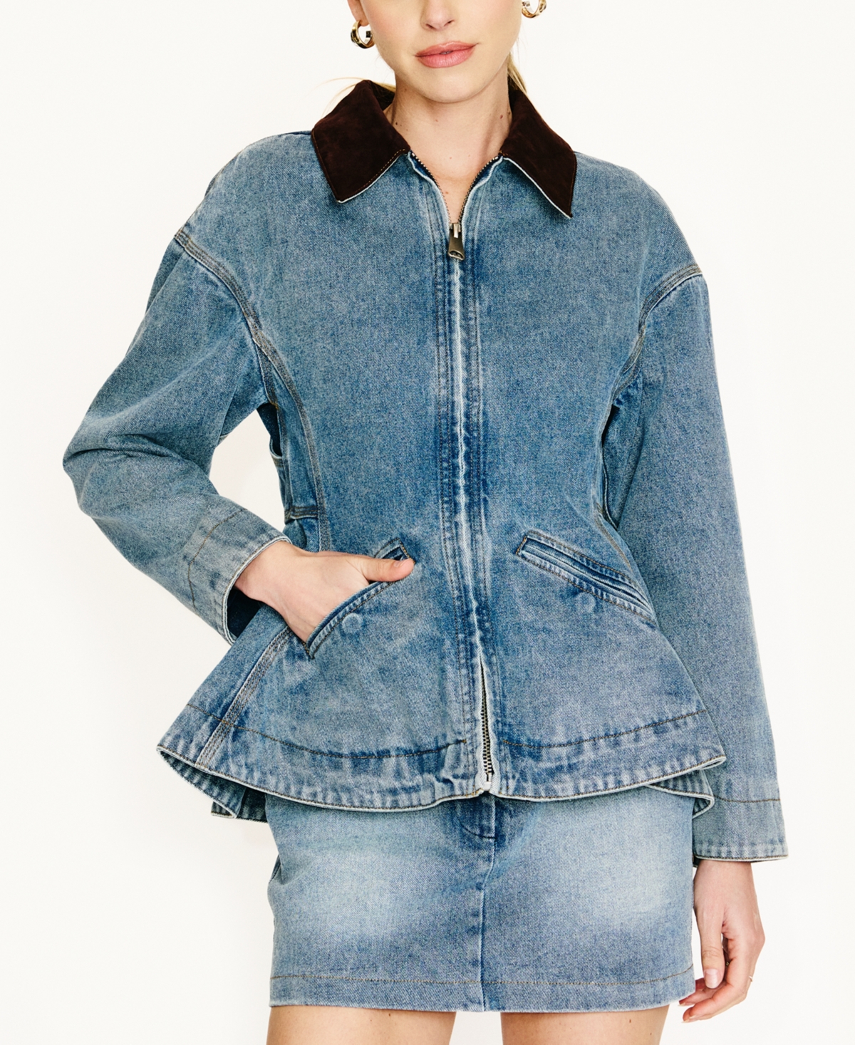 Line & Dot Women’s Mottle Mini Skirt – Denim Blue Line & Dot Women’s Mottle Mini Skirt – Denim Blue