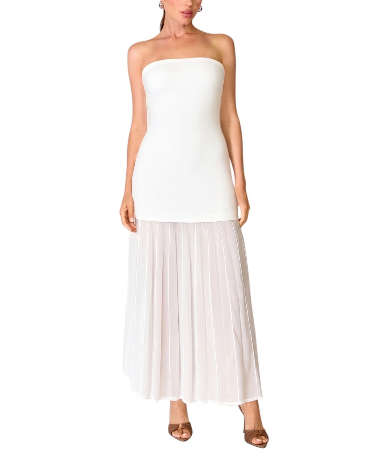 Line & Dot Women’s Perissa Strapless Sweater Dress – Ivory Line & Dot Women’s Perissa Strapless Sweater Dress – Ivory