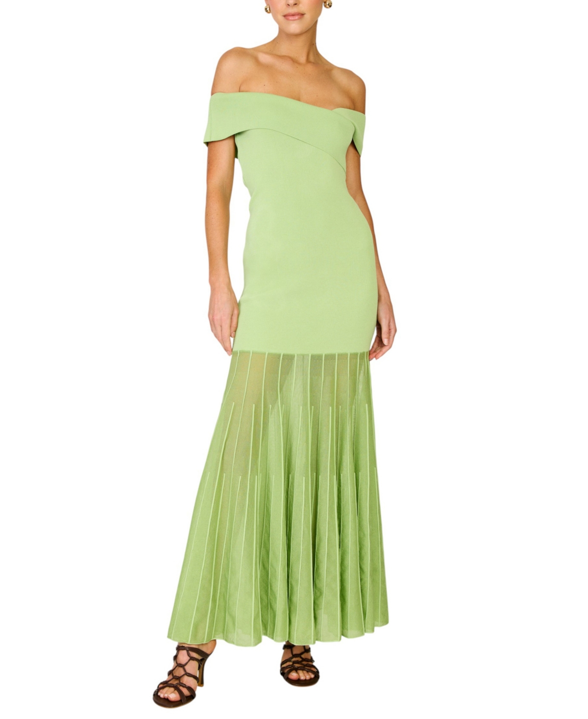 Line & Dot Women’s Rowan Off-The-Shoulder Sweater Dress – Light Green Line & Dot Women’s Rowan Off-The-Shoulder Sweater Dress – Light Green