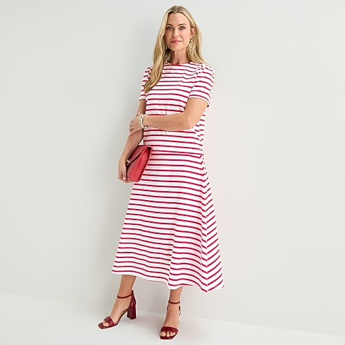 Liz Claiborne Womens Mid Rise Midi A-Line Skirt, X-large, Red Liz Claiborne Womens Mid Rise Midi A-Line Skirt, X-large, Red