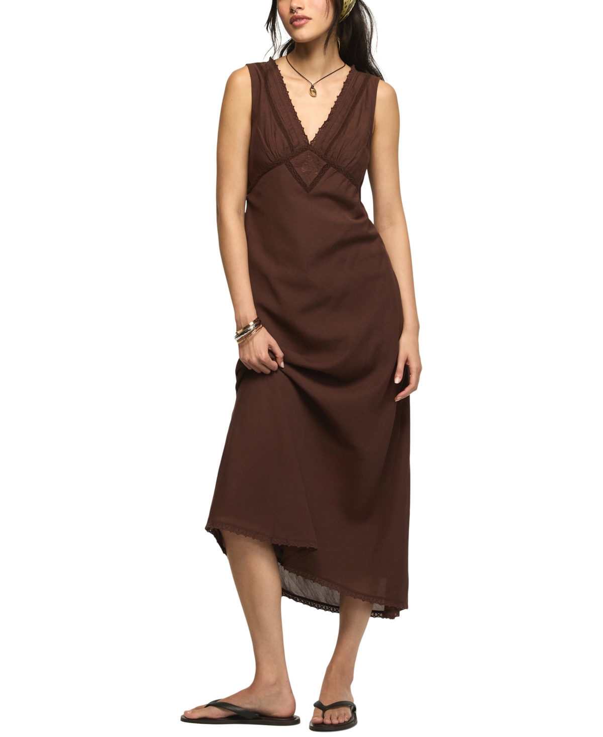 Lucky Brand Women’s V-Neck Slip Dress – Chicory Coffee Lucky Brand Women’s V-Neck Slip Dress – Chicory Coffee