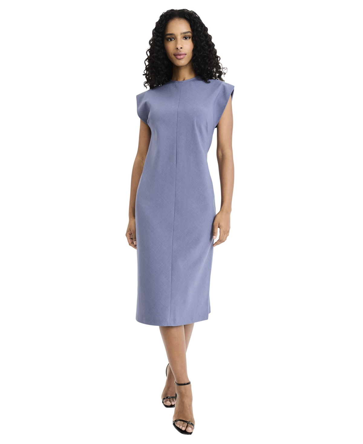 Luxely Women’s Cap Sleeve Midi Dress – Nightshadow Blue