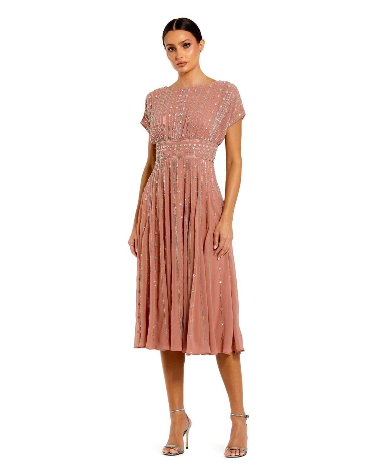 Mac Duggal Women’s Embellished Beaded Georgette Blouson A-Line Midi Dress – Cinnamon Mac Duggal Women’s Embellished Beaded Georgette Blouson A-Line Midi Dress – Cinnamon