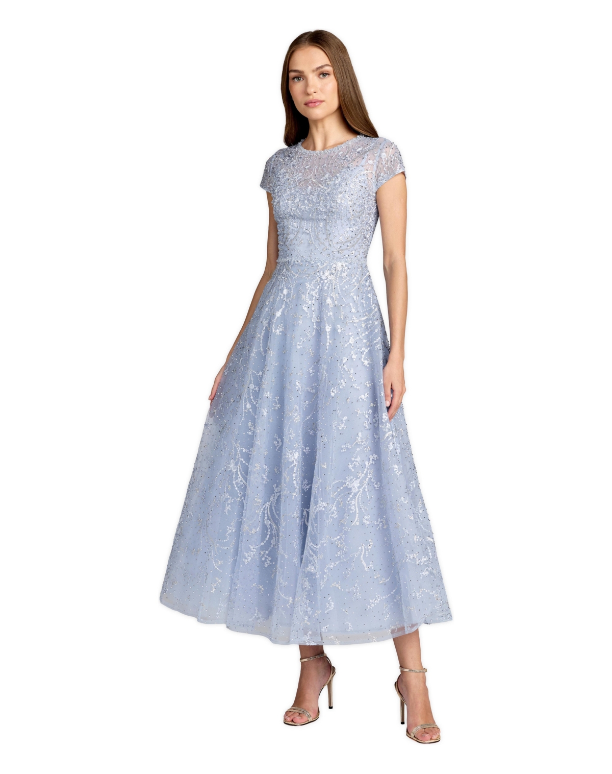 Mac Duggal Women’s Embellished High Neck Cap Sleeve A Line Dress – Powder blue Mac Duggal Women’s Embellished High Neck Cap Sleeve A Line Dress – Powder blue