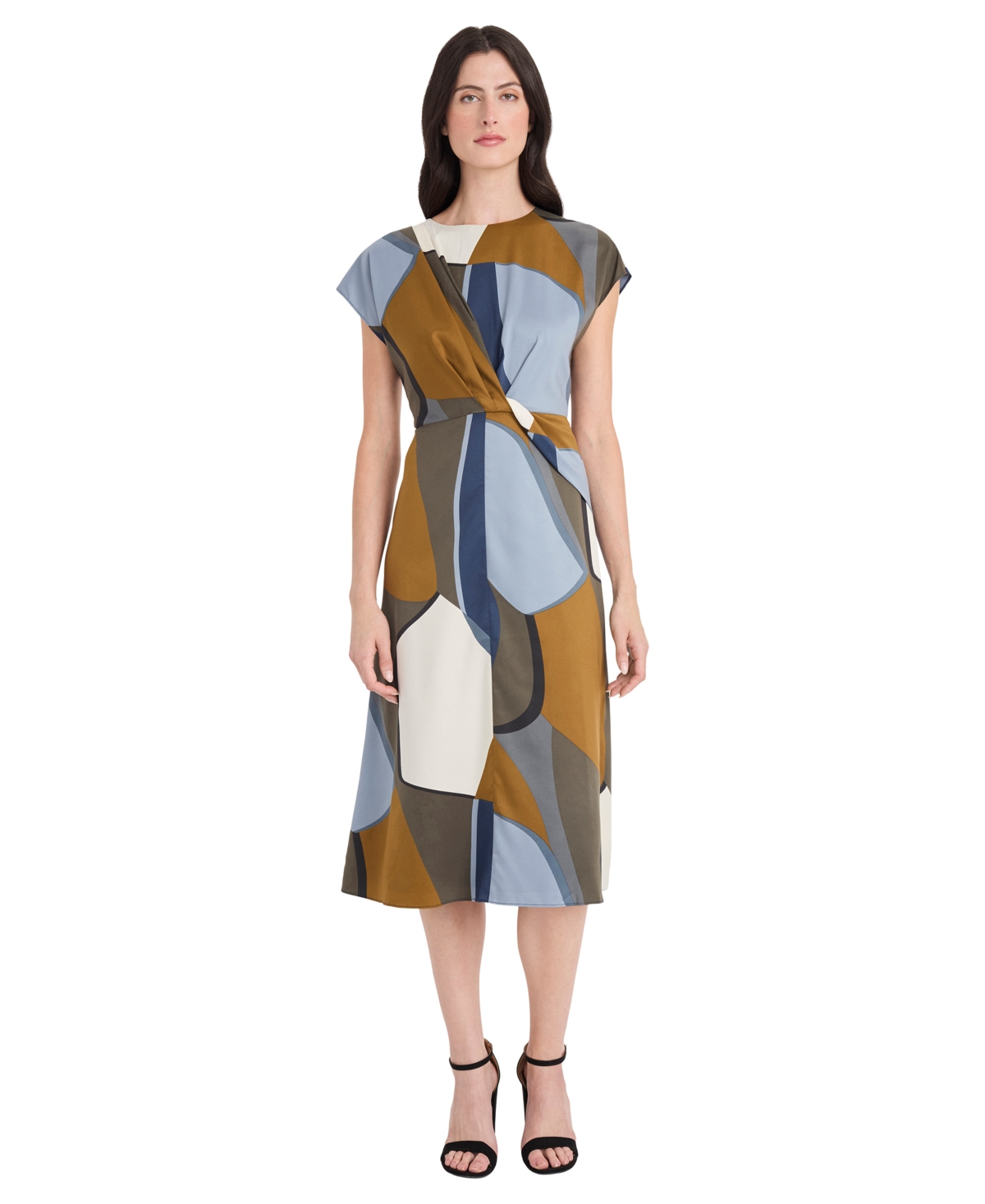 Maggy London Women’s A-Line Printed Midi Dress – Slate blue Maggy London Women’s A-Line Printed Midi Dress – Slate blue